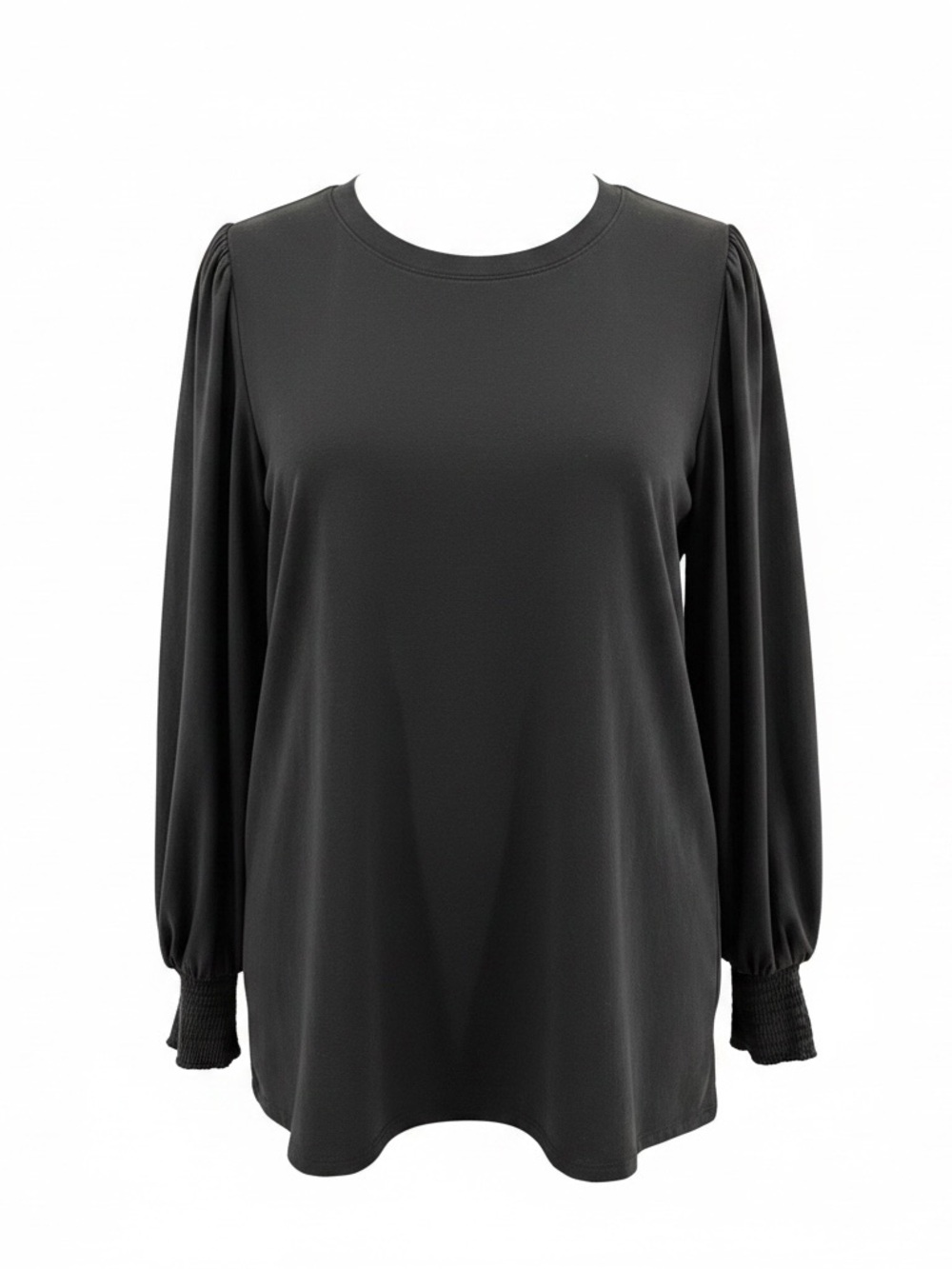 LC Lauren Conrad Black Puff Sleeve Tunic Top Smocked Cuffs 2X